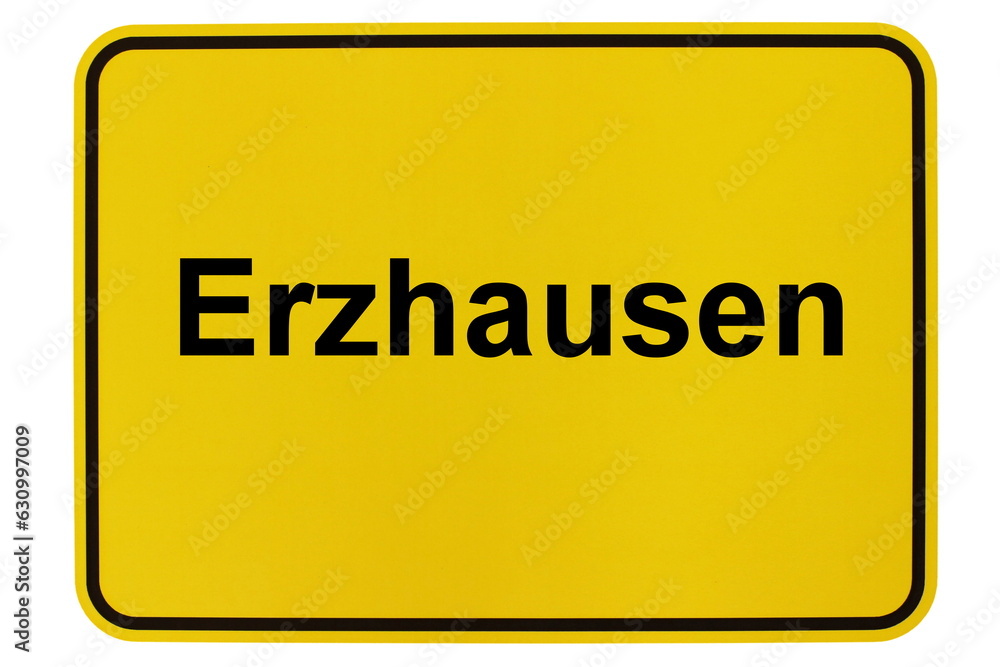 Illustration eines Ortsschildes der Gemeinde Erzhausen in Hessen Illustration eines Ortsschildes der Gemeinde Erzhausen in Hessen