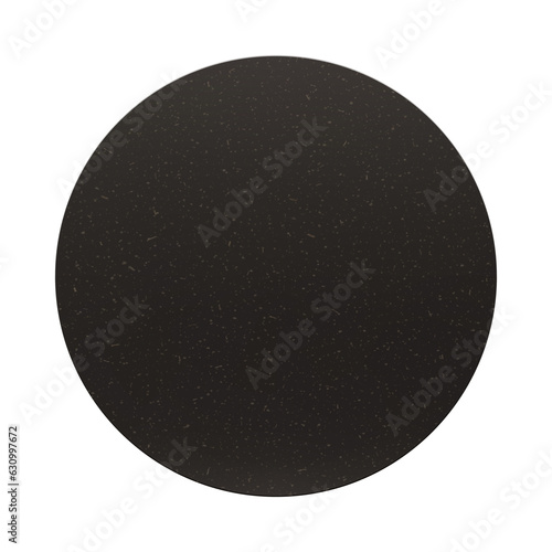 Black beer coaster mockup. Blank sample bierdeckel isolated from the background. Cardboard circle for branding and applying a logo to put under a hot cup or a wet glass.