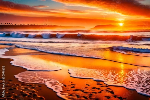 sunset in the sea   Brilliant ocean beach sunrise