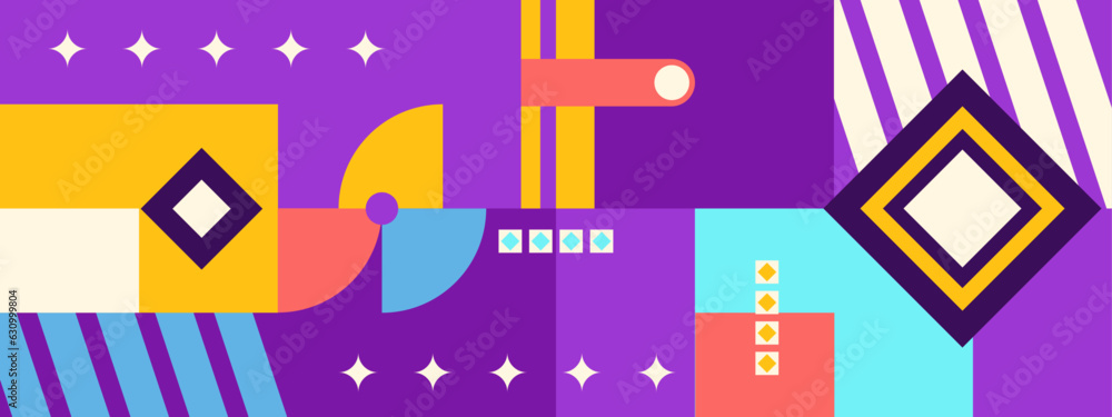 vector flat mosaic colorful banners template