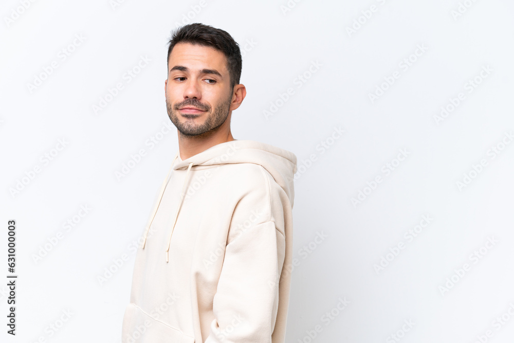 Young caucasian man isolated on white background . Portrait Young caucasian man isolated on white background . Portrait