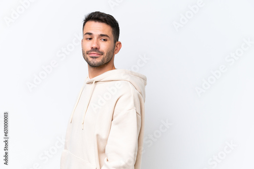 Young caucasian man isolated on white background . Portrait © luismolinero