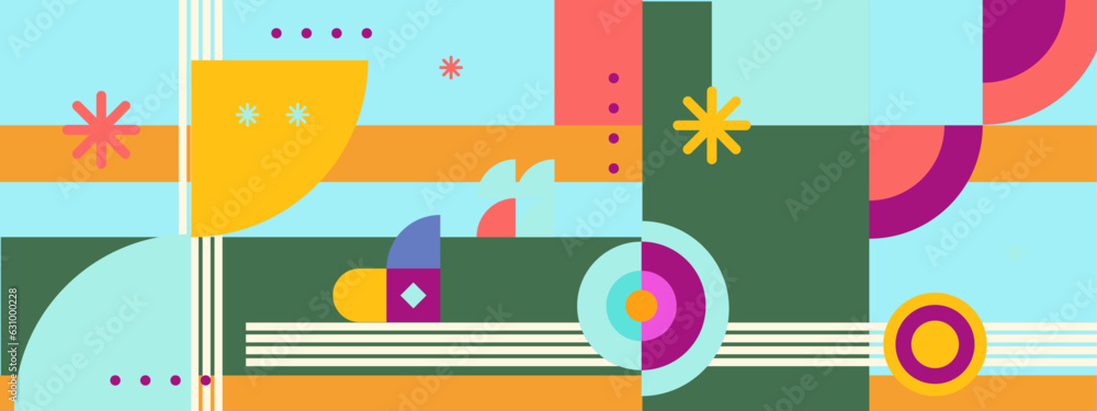 vector flat mosaic horizontal banners set vector flat mosaic horizontal banners set