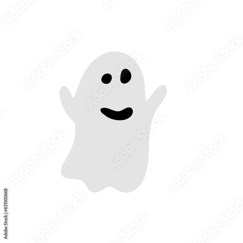 Ghost. Spooky halloween silhouette. Horror costume. Creepy character, mystery shape