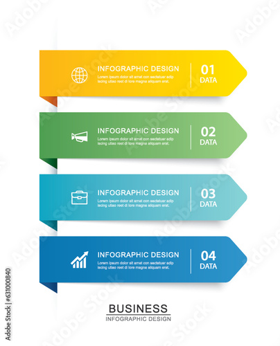 5 data infographics tab paper index timeline template. Vector illustration abstract background.
