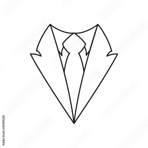 Tuxedo icon vector. Dinner jacket illustration sign. tux symbol or logo.
