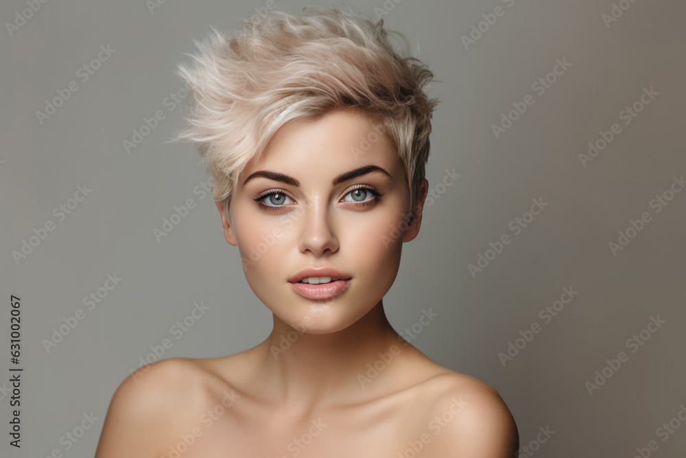 Woman With Blonde Hair And Blue Eyes Woman With Blonde Hair And Blue Eyes