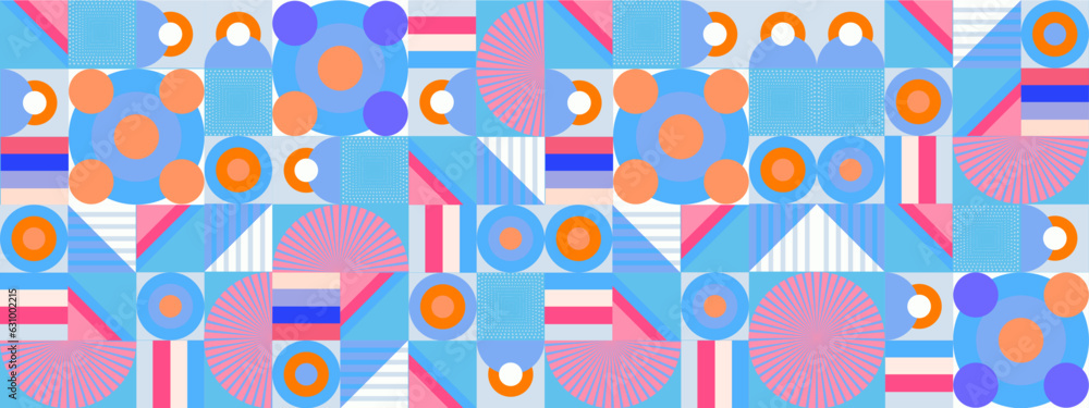 Abstract geometric pattern design in retro style. Vector illustration.