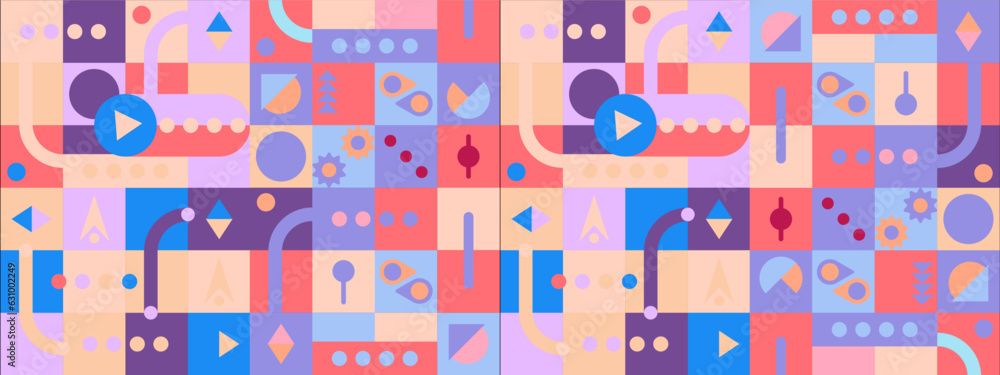 Flat design colorful colourful geometric mosaic pattern background Flat design colorful colourful geometric mosaic pattern background