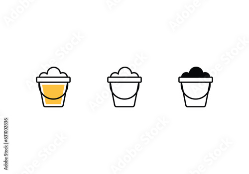 Sand Basket icons set vector stock illustration.