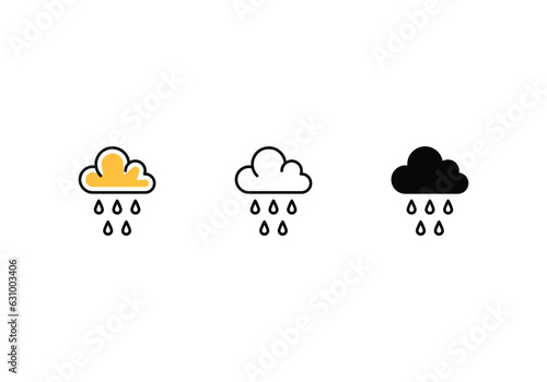 Rain icons set vector stock illustration.