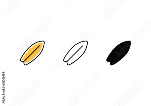 Surfboard icons set vector stock illustration.