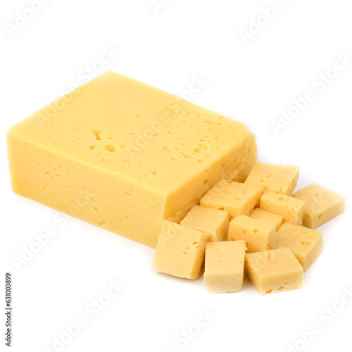 Cheese Montasio young BIO 32% on a white background