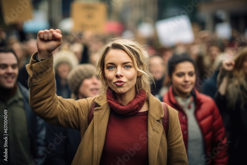 Empowered Woman Activist Rallying People For Common Cause