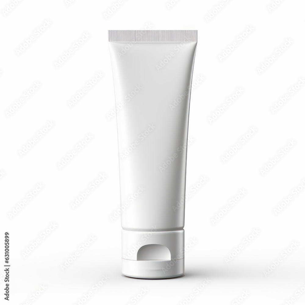 Mockup of a white cream tube on white background, cosmetic makeup bottle lotion product. Mockup of a white cream tube on white background, cosmetic makeup bottle lotion product.