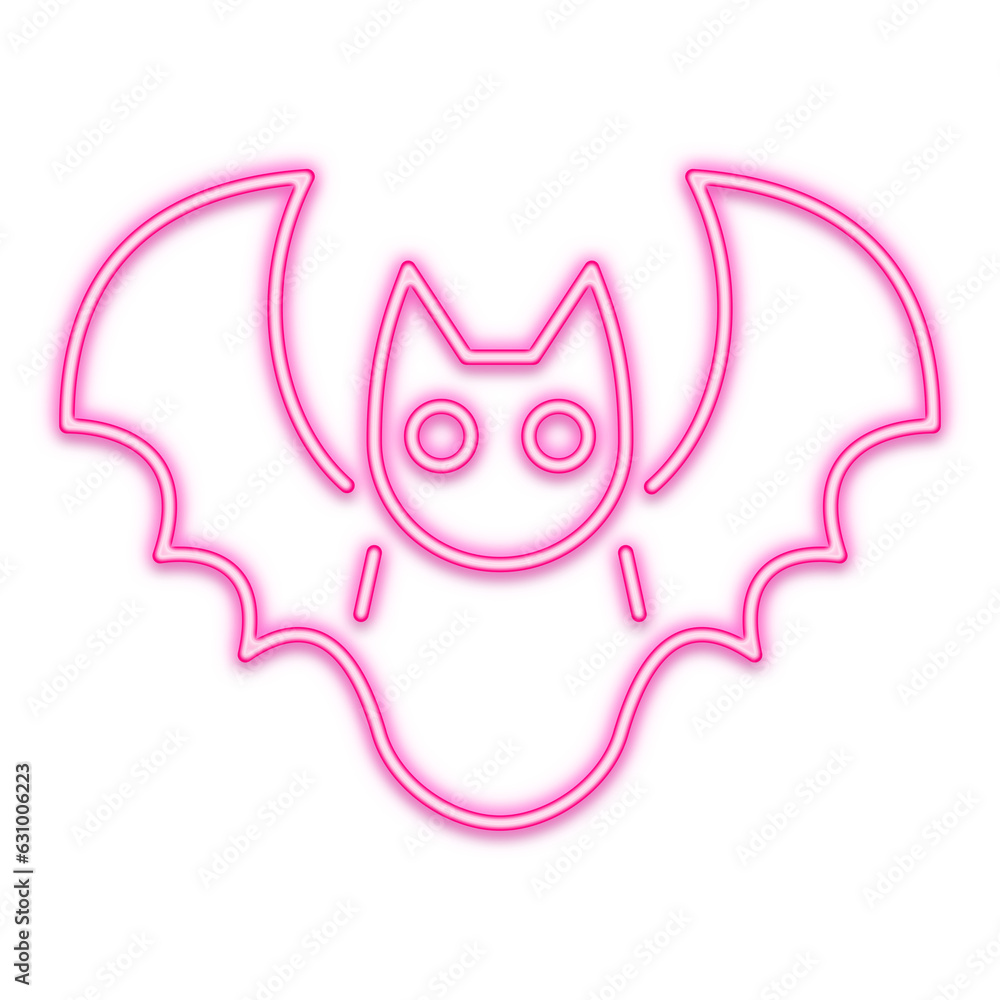 Halloween neon icon bat. Trick or treat concept. Halloween neon icon bat. Trick or treat concept.