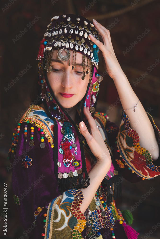 beautiful girl dressed in Turkish national clothes