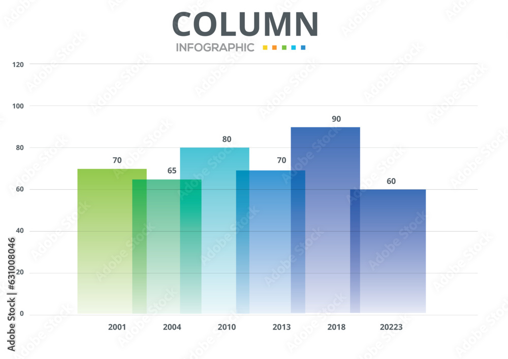 Vector flat design statistics column graphs, infographic with column with years and numbers Vector flat design statistics column graphs, infographic with column with years and numbers
