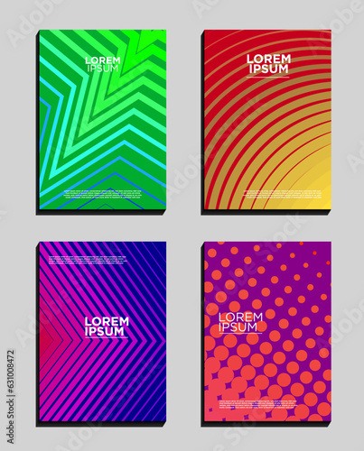 vector geometric cover book modern, line and halftone , cover bussines, minimalis , colorfull gradient
