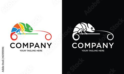 colorful chameleon logo design