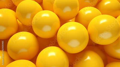 Yellow background abstract balls pattern texture with Generative Ai. 