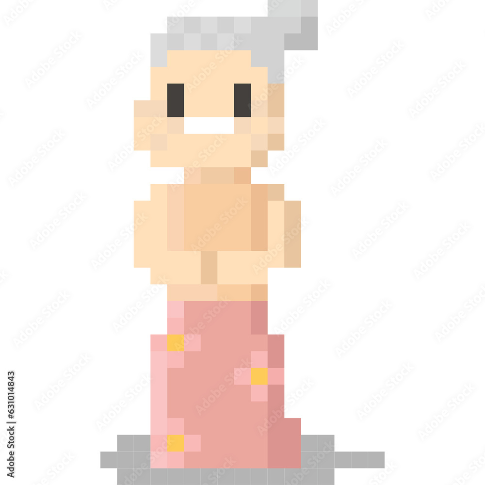 Pixel art cartoon grandmother character Pixel art cartoon grandmother character