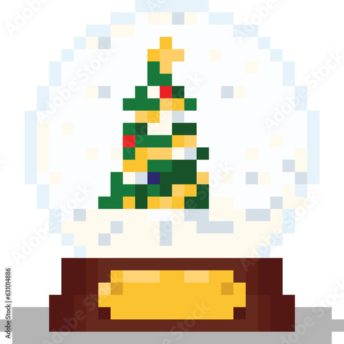 Pixel art christmas crystal ball