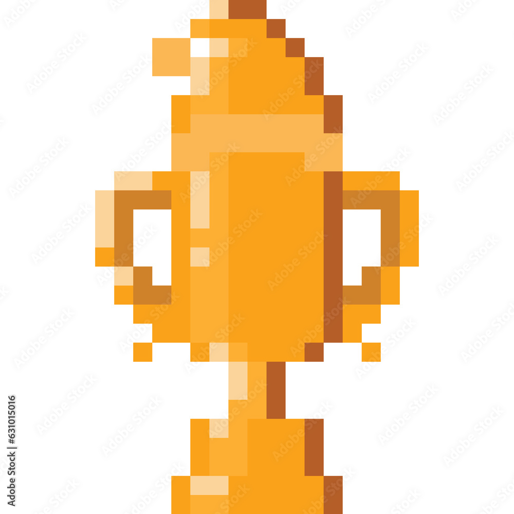 Pixel art golden christmas trophy Pixel art golden christmas trophy