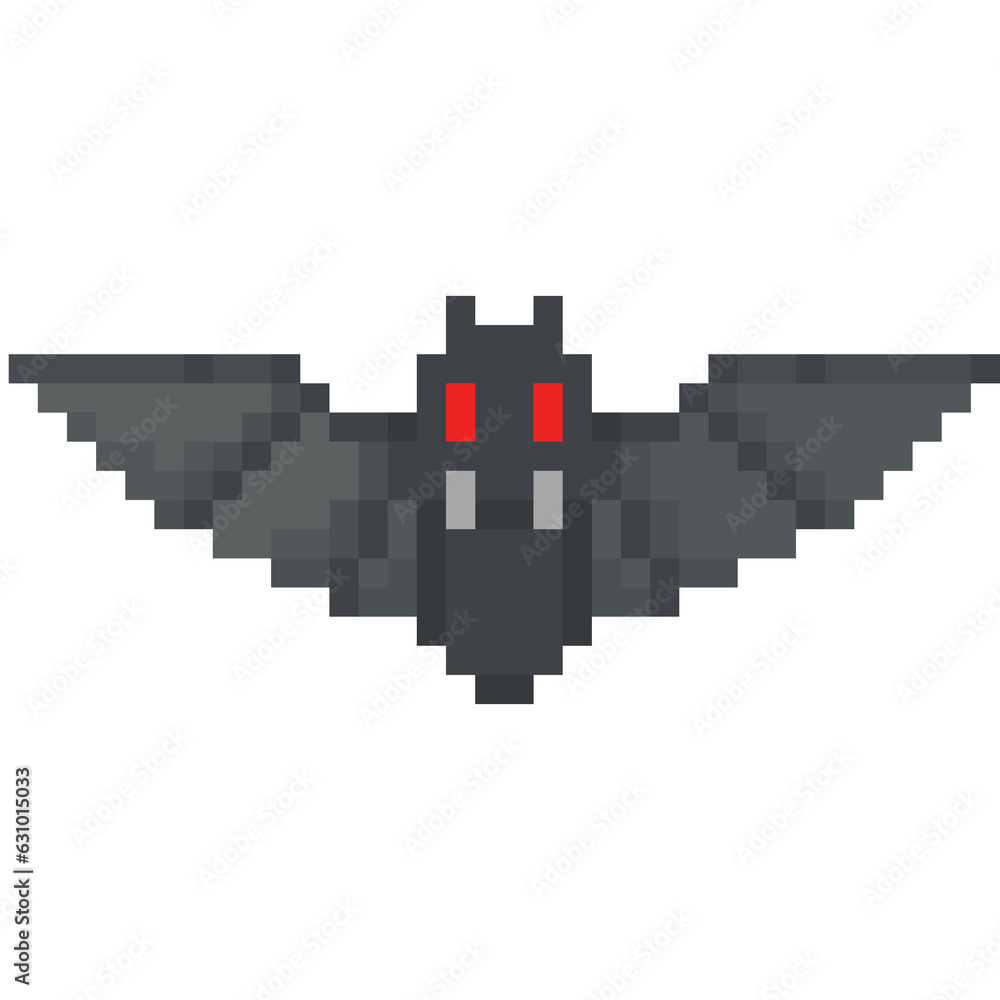 Fototapeta premium Pixel art halloween dracula bat character