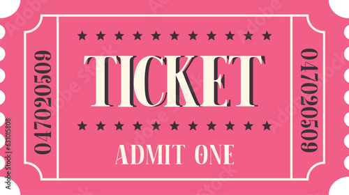 Isolated pink vector ticket
