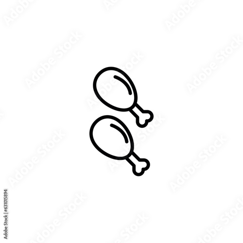 Chicken Leg icon design with white background stock illustration