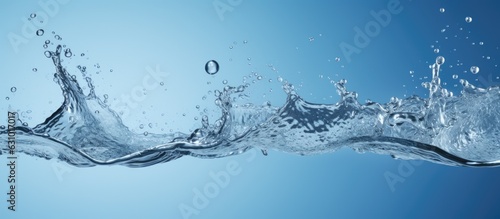 water splashing on a blue background with empty space for copying
