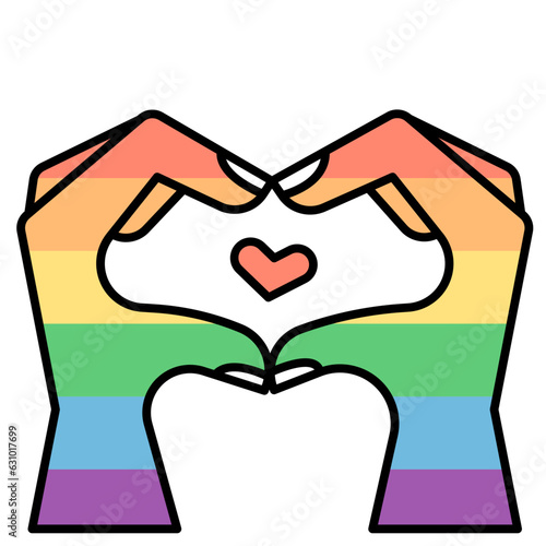 LGBTQ hand heart sign