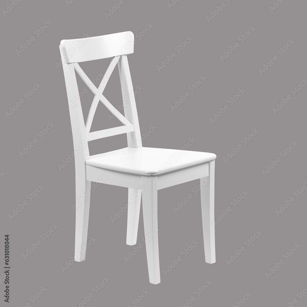 White wooden dining room chair isolated White wooden dining room chair isolated