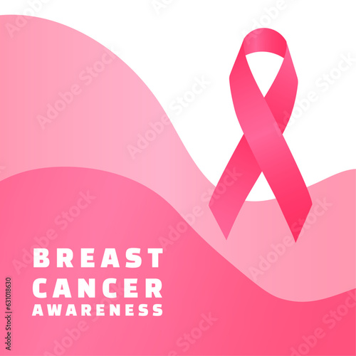 Breast cancer awareness month, landing page vector illustration