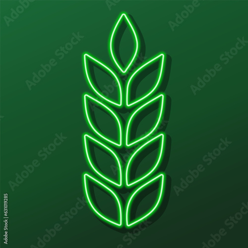 wheat neon sign, modern glowing banner design, colorful modern design trends on black background. Vector illustration.