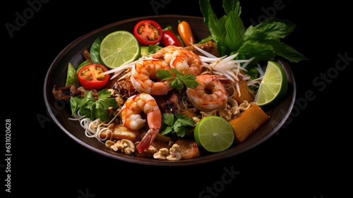 Thai traditional food, Pad thai, dry noodle, street food, best delicious, dark food photography