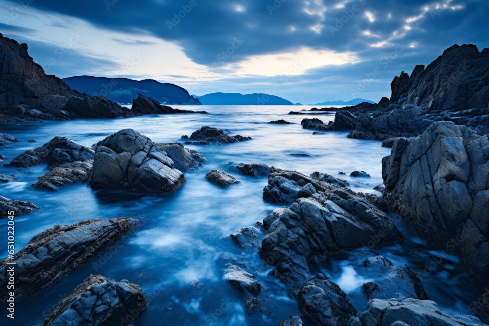 Calm And Tranquil Seascape, Generative AI Calm And Tranquil Seascape, Generative AI