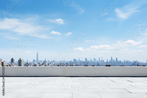 Minimalist Rooftop With a View Of The Sky, Generative AI  photo