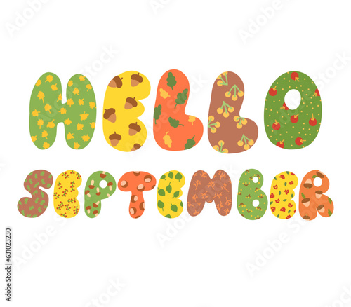 Decorative inscription hello september