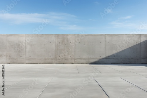 Modern Concrete Wall With Clean Lines, Generative AI