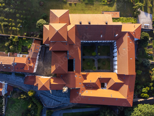 Obraz na płótnie Aerial View of Convento de Belvís - Santiago de Compostela, Spain w salonie