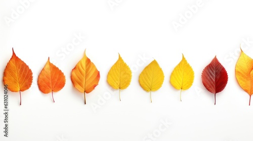 Autumn leaves border isolated