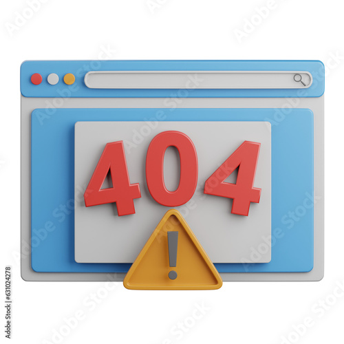 3d rendering error 404 isolated useful for technology, programming, development, coding, software, app, computing, server and connection design element