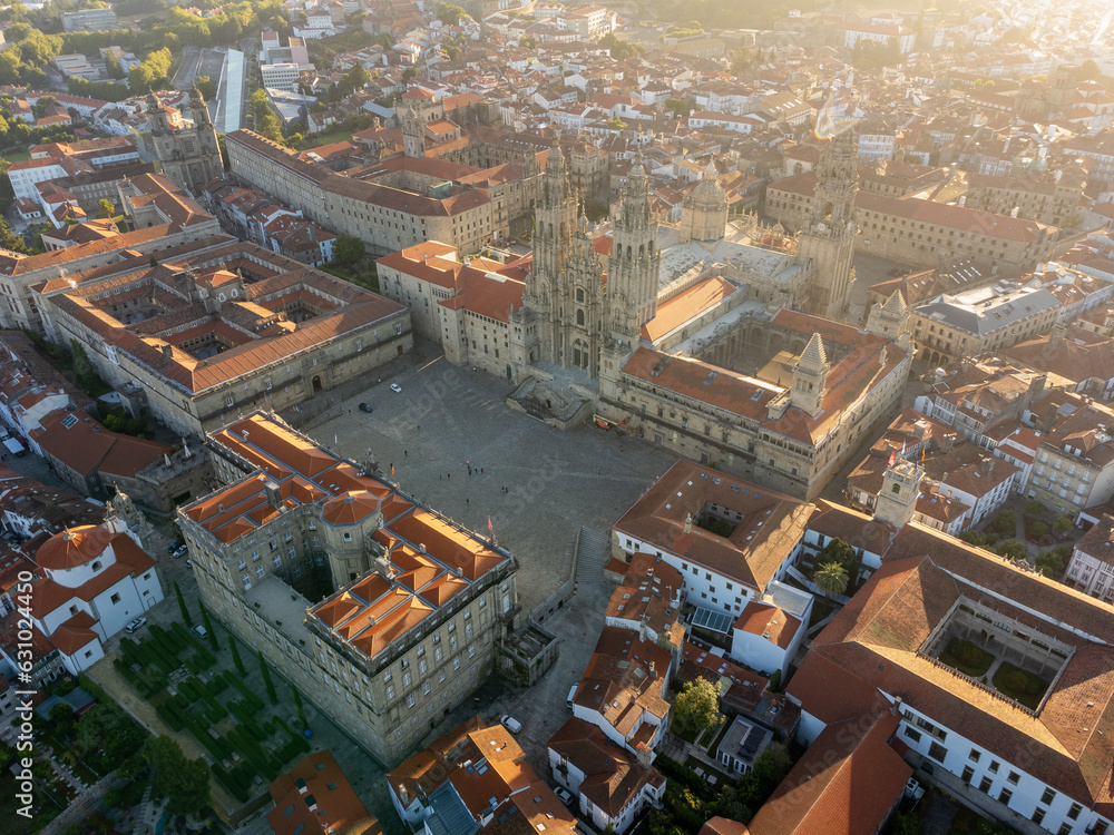 Early Morning View of the Cathedral of Santiago de Compostella, Spain