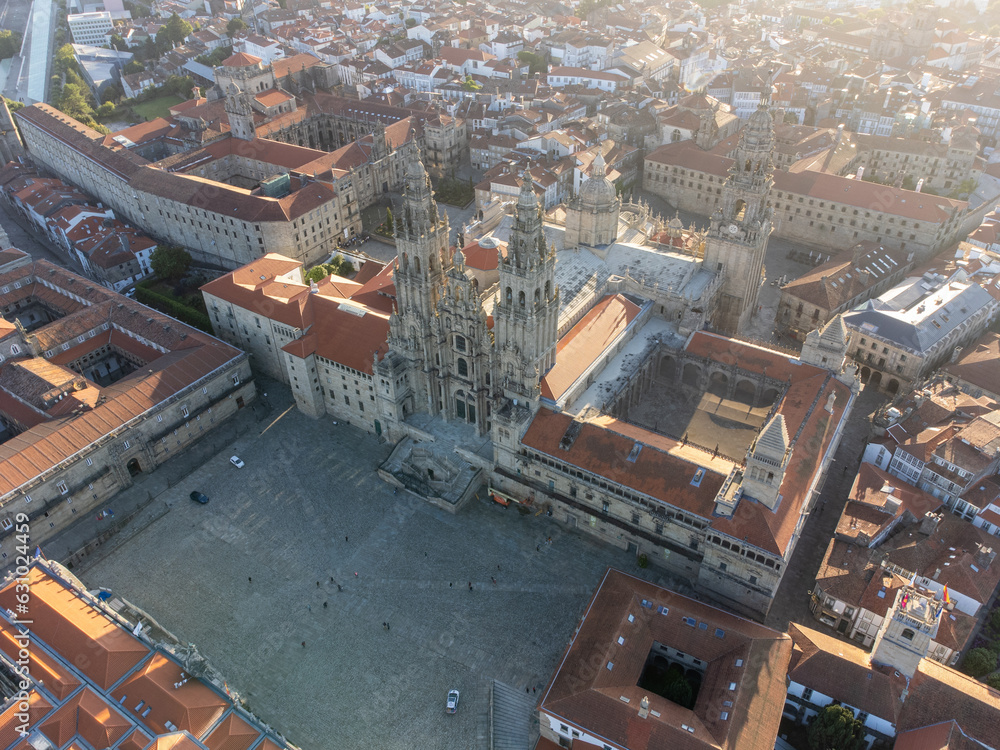 Early Morning View of the Cathedral of Santiago de Compostella, Spain