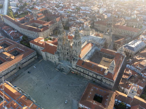 Early Morning View of the Cathedral of Santiago de Compostella, Spain photo