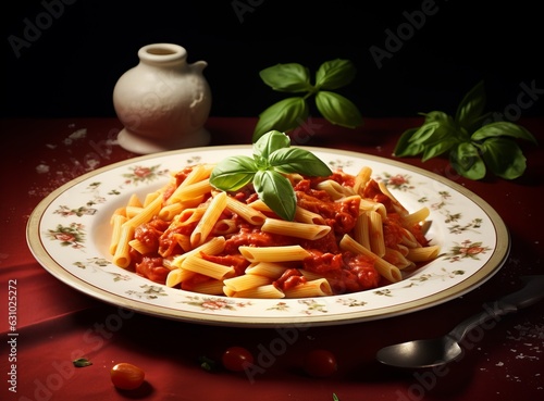 Pasta with meat sauce and some tomatoes