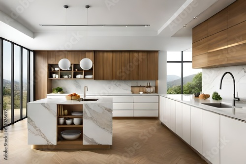 modern kitchen interior with kitchen