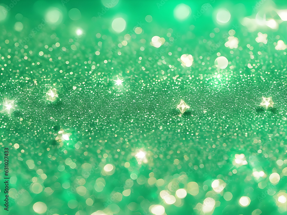Obraz premium Diamonds on out of focus green Christmas background for party.
